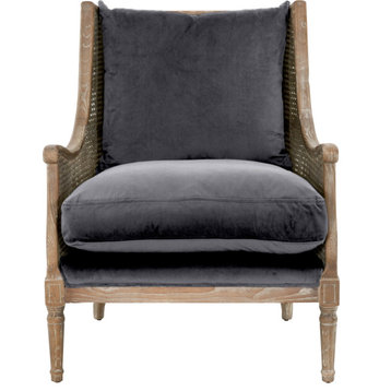 Churchill Club Chair - Natural Gray Velvet