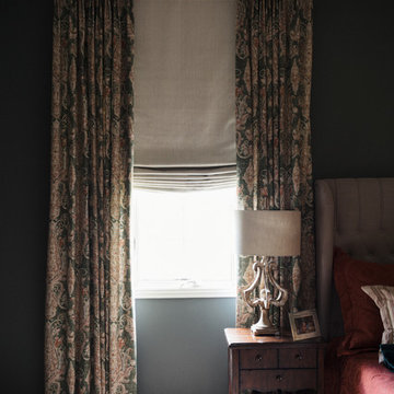 Fresh Green & Burnt Orange Traditional Master Bedroom