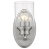 One Light Silver Wall Light with Clear Glass Shade