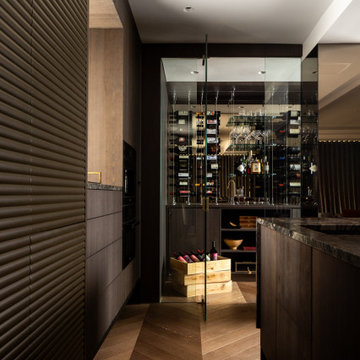 Glass Wine Room with Cable Wine Storage