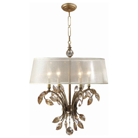 Uttermost Alenya 4 Light 21" Metal Chandelier, Gold