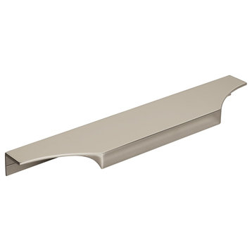 Extent 8-9/16" CTC Cabinet Edge Pull, Polished Nickel