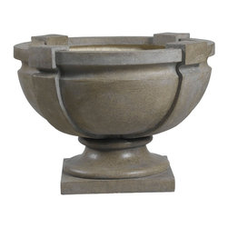 Square Strap Urn Garden Planter - Outdoor Pots And Planters