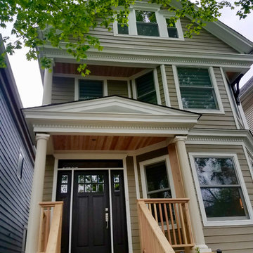 Chicago, IL 60618 James Hardie Siding Woodstock Brown Full Exterior Remodel