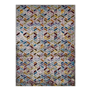 Modern Urban Living Area Rug Runner, Multi-Color - Contemporary - Hall ...