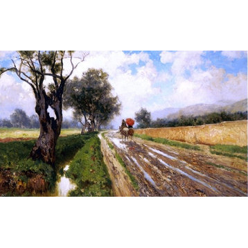 Francesco Lojacono Country Road With Figure, 18"x27" Wall Decal
