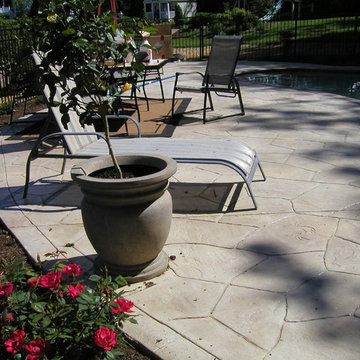 stamped concrete pool deck
