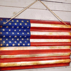 Corrugated Metal American Flag Wall Art - Products