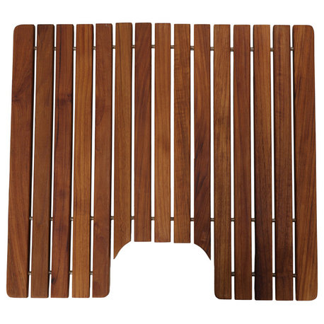 Peter Genuine Solid Teak Wood Toilet Mat, 20"x18"