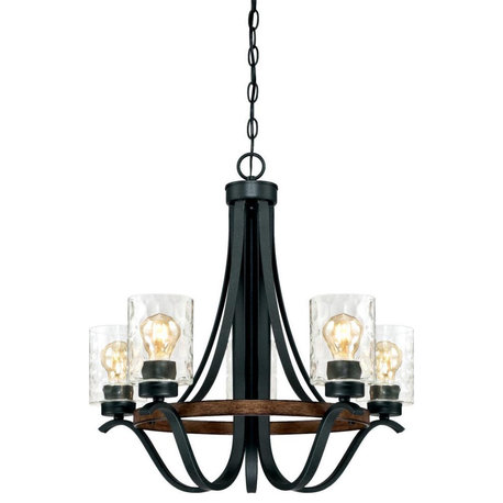 Westinghouse 6331900 Barnwell 5 Light 23-3/8"W Ring Chandelier - Textured Iron