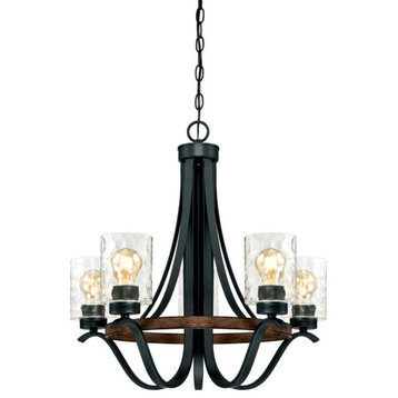 Westinghouse 6331900 Barnwell 5 Light 23-3/8"W Ring Chandelier - Textured Iron