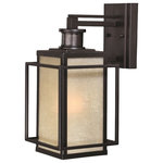 Vaxcel - Hyde Motion Sensor Dusk to Dawn Outdoor Wall Light Espresso Bronze - The layered rectangular geometry of the Hyde Park evokes the spirit of mission styling perfect for Frank Lloyd Wright prairie inspired decors. Dualux multi-level outdoor security lighting is designed to fit your lifestyle and enhance the beauty, safety, and usability of your home's exterior areas. Enjoy the comfort and convenience of continuous bright illumination during the early evening hours with automatic dimming late at night to provide soft, ambient illumination until dawn. Rest assured knowing that whenever motion is detected, on-demand bright illumination will be triggered to keep your property safe and secure. This fixture works with any dimmable incandescent or halogen bulb and many dimmable LED bulb models. You get convenience, security, and efficiency with Dualux outdoor light fixtures.