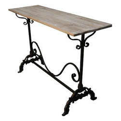 Metal Table With Distressed Wood Top - Products