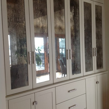 Antique Mirror Patina Panels Created for Custom Built-in