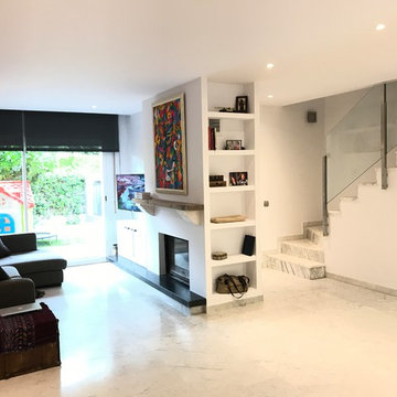 Cocina en el salón de una vivienda unifamiliar