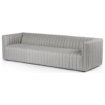 Augustine Orly Grey Channel Tufted Sofa 97"