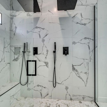 Marble-Style Tiled Bathroom Remodeling in Los Angeles, CA