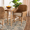Zoey Modern Bohemian Collection, Dining Arm Chair With Cushion