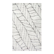 Machine Made Transitional Abstract Leaves Rug, 5'x8'