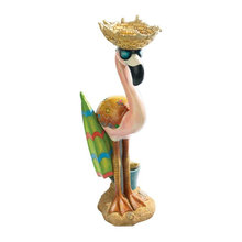 luau larry pink flamingo yard statue
