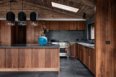 Mountain style kitchen photo in New York