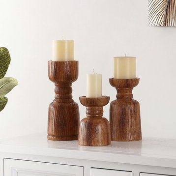 Safavieh Lia Set of 3 Candle Holder Brown