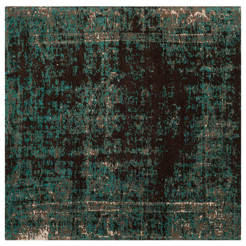 Safavieh Classic Vintage Collection CLV225 Rug, Teal/Brown, 6' Square