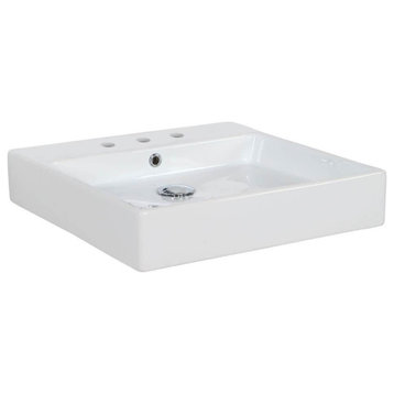 WS Bath Collections Simple 50.50B.03 Simple 19-11/16" Square - Glossy White