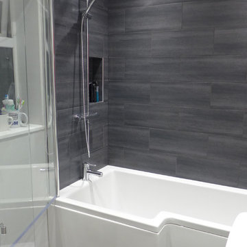 shower bath in small bathroom refurbishment