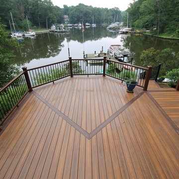 Waterfront Deck Renovation using Fiberon horizons "IPE" decking with a Tudor Bor
