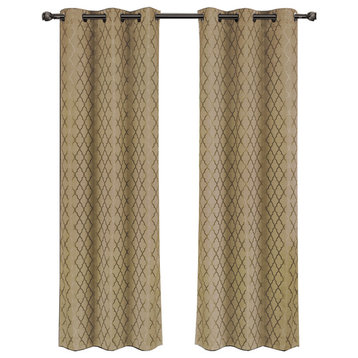 Willow Thermal Blackout Curtains, Set of 2, Taupe, 84"x96"