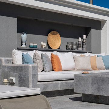Olcay Mix & Pool Garden Grey Porcelain Tiles - Cesme,Izmir Villa