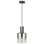 Artcraft Lighting - Henley AC11520SM Pendant, Satin Black - The "Henley Collection" pendant features satin black metal work complimented with half mirror glassware.  (Top of the glass is mirrored and bottom is clear). (also available in satin aluminum with clear glassware)