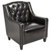 Nottingham Tufted Leather Club Chair, Black