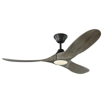 3 Blade 52 Inch Ceiling Fan Light Kit-Aged Pewter Finish-Light Grey Weathered