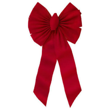 Holiday Trim 7355 Red Velvet 7-Loop Bow for Christmas Decoration, 28"