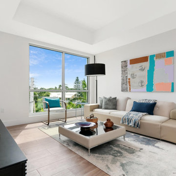 Contemporary Sitting Room with Bay Views — Siesta Key Condo