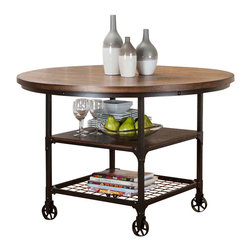 Sunset Trading - Sunset Trading Rustic Elm Industrial Dining Table - Dining Tables