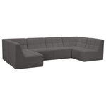 Meridian Furniture - Relax Velvet Upholstered 6-Piece U-Shaped Modular Sectional, Grey - Bolster a contemporary vibe in your living room with this Relax grey modular sectional. Soft grey velvet upholstery offers delicate comfort, making this sectional cozy for anyone who sits in it. Biscuit tufting gives this sectional texture and a modern style, adding extra comfort and elegance to your living space. It's modular design allows you to create infinite configurations, making it a versatile piece to add to your home. A latch underneath the sectional makes it easy to attach to other pieces.