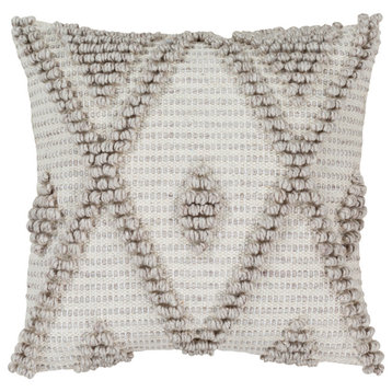 Anders ADR-005 Pillow Cover, Light Gray, 18"x18", Pillow Cover Only