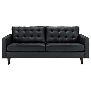 Empress Bonded Leather Sofa, Black