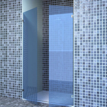 2 portes mur-glace sans profil