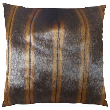 Plutus Fancy Faux Brown Mink Handmade Throw Pillow, 20x26 Standard, Double Sided