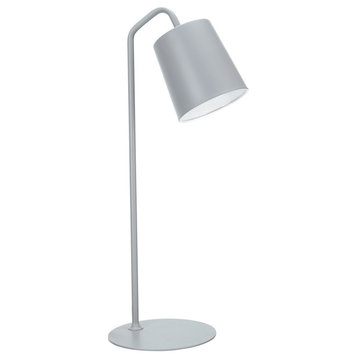 40100-3, 23" High Modern Metal Desk Lamp, Milky Gray Finish