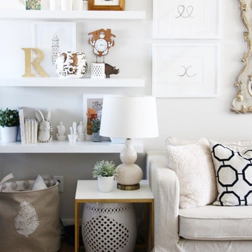 Chic Natural Linen Long Skirt Slipcovers Living Room