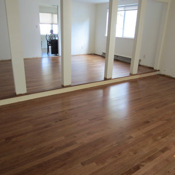 Nesconset - Rift & Quartered Red Oak installed / stained Golden Oak & Amberseal