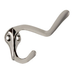 Designers Impressions - Light Duty Coat or Hat Hook, Satin Nickel - Wall Hooks