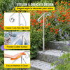 Handrails for 1 - 2 Steps Outdoor Stair Railing Single Post Iron Handrail, White With Flower