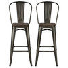 DHP Luxor 30" Metal Bar Stool in Antique Copper (Set of 2)