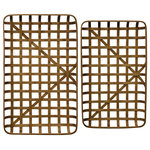 StyleCraft Home Collection - Paracel Natural | Industrial Traditional | Set of Two Bamboo Trays - Stunning decorations for a dining room or living room, these brown trays feature rounded corners and woven bamboo strips. Two diagonal cross pieces bring additional interest to each decorative tray. This set features two trays: one large and one small.